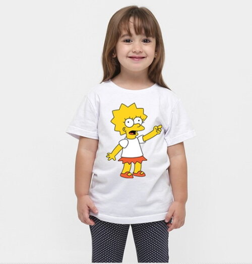 Camiseta Infantil Para Meninia Lisa Simpson