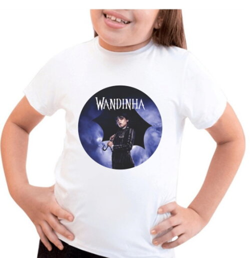 Camiseta Infantil para Meninas Wandinha Addams