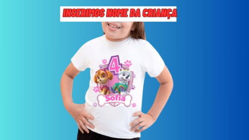 Camiseta Infantil Patrulha Canina Skay Everest