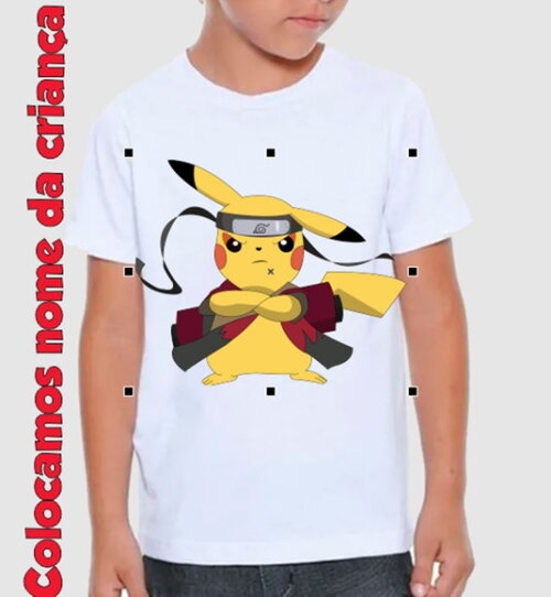 Camiseta Infantil Pokemon Naruto