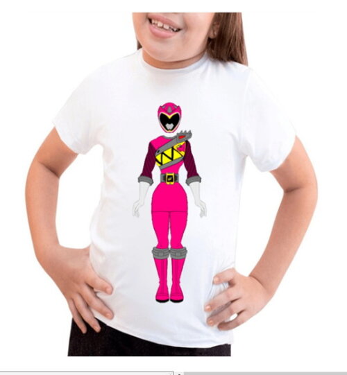 Camiseta Infantil Power Ranger Rosa