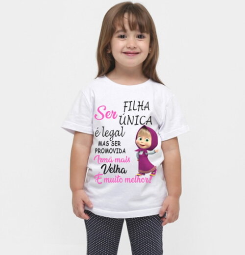 Camiseta Infantil Promovida Irmã Mais Velha Envio Rapido
