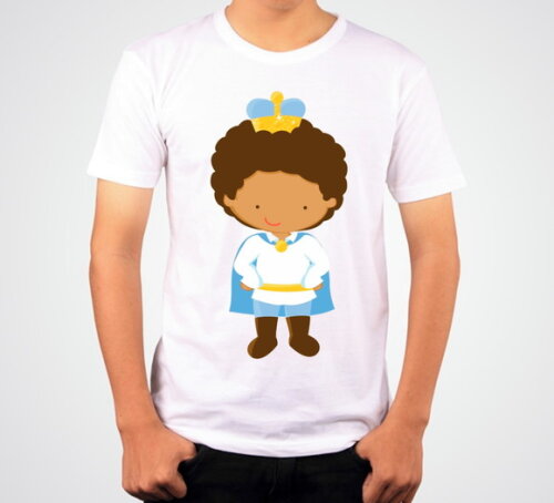 Camiseta Infantil Príncipe Colocamos Nome E Idade