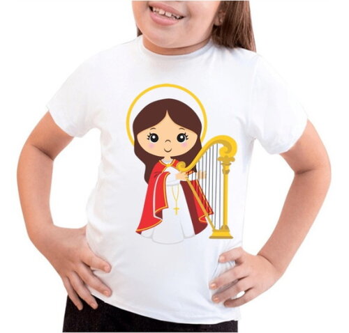 Camiseta Infantil Religião Santa Cecília