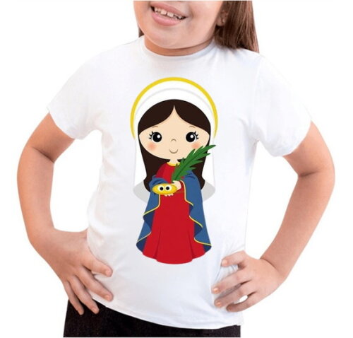 Camiseta Infantil Religião Santa Luzia