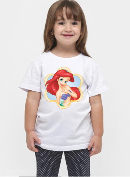Camiseta Infantil Sereia Para Meninas