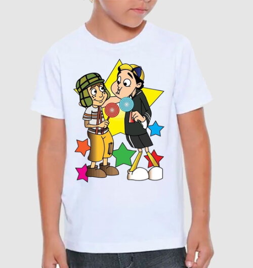 Camiseta Infantil Turma do Chaves e Kiko
