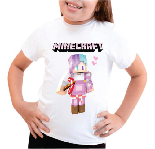 Camiseta Minecraft Aniversario Personalizada para Meninas