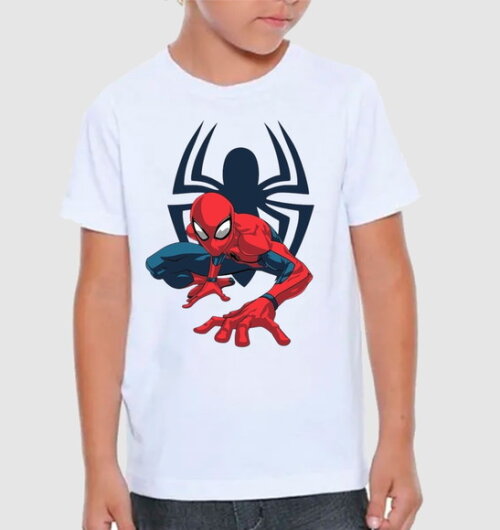 Camiseta para Aniversario Tema Homem Aranha Colocamos Nome