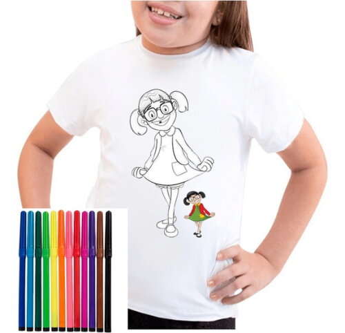 Camiseta para Colorir Chiquinha