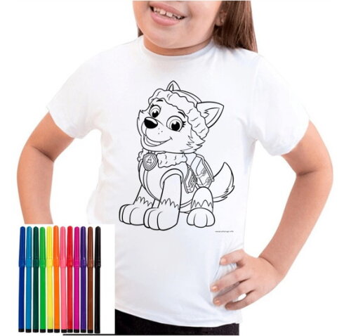 Camiseta para Colorir Patrulha Everest