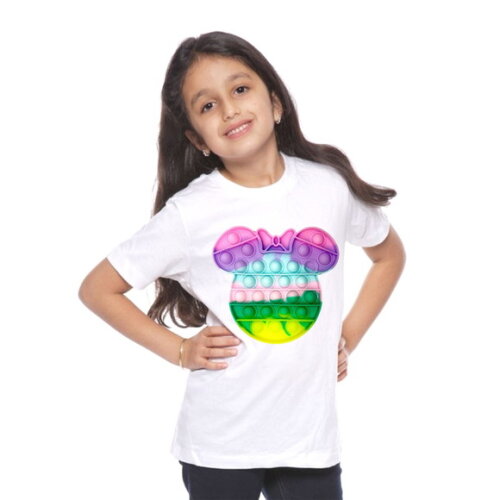 Camiseta Para Meninas Tema Pop It Minnie