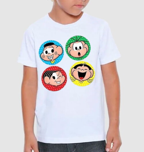 Camiseta Personaliza para Meninos Turma da Monica Todos