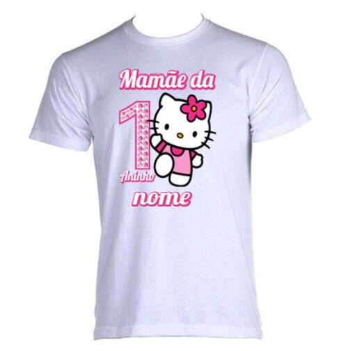 Camiseta Personalizada Hello Kitty Para Festa Infantil