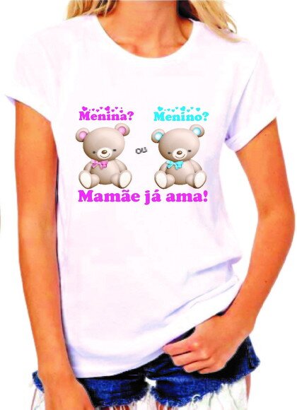 Camiseta Personalizada Para Chá De Revelação Mamãe
