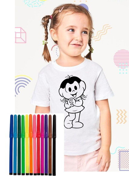 Camiseta Personalizada para Colorir Magali