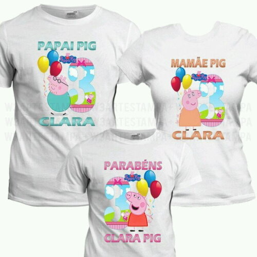 Camiseta Personalizada para Familia Kit com 6 Camiseta