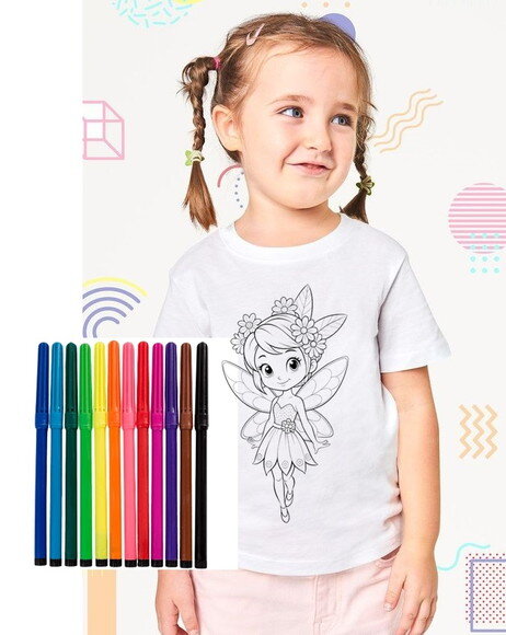 Camiseta Personalizada para Criança Colorir Fadinha