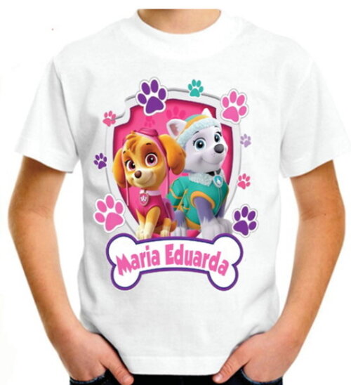 Camiseta Personalizada Patrulha Canina Ou Outro Tema
