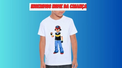 Camiseta Pokemon Inserimos Nome da Criança