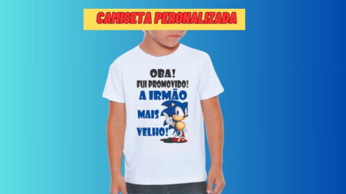Camiseta Promovido a Irmão Mais Velho do Sonic
