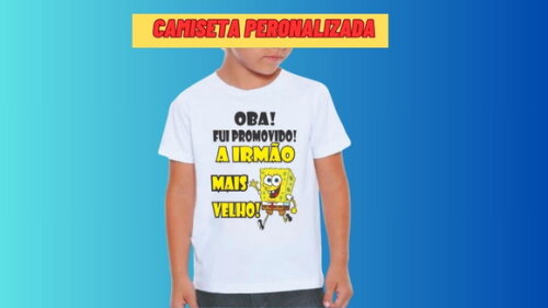 Camiseta Promovido Irmão Mais Velho Bob Esponja