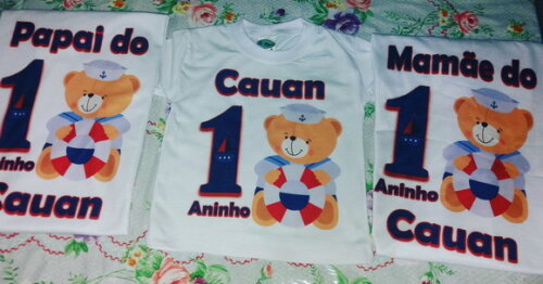 Camiseta Ursinho Marinheiro Pai Mae e Filho