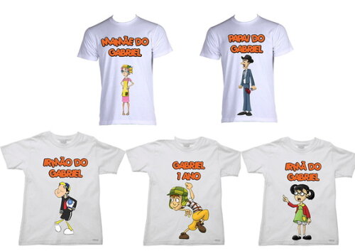 Camisetas Turma do Chaves 5 ou Mais Peças