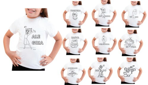 Kit 10 Camisetas para Colorir Divertidamente com Canetinhas