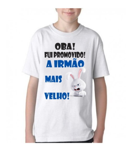 Kit 12 Camiseta Para Menino Promovido Irmão Mais Velho