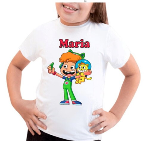Kit 2 Camisa Infantil Gato Galactico Inserimos Nome