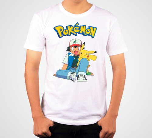 Kit 2 Camiseta Infantil Pokémon Ash Pikachu