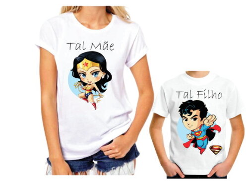 KIT 2 CAMISETAS PARA MÃE E FILHO TAL MÃE TAL FILHO PERSONALI