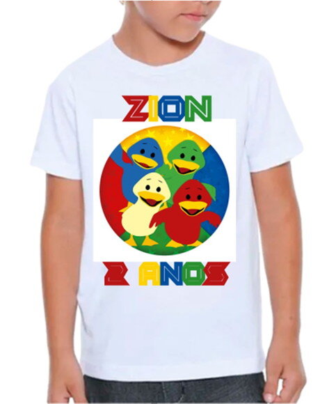 Kit 3 Camiseta Infantil Pato Coloridos