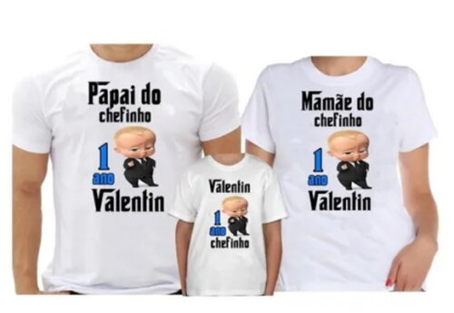 kit 3 camiseta poderoso chefinho fazemos para familia