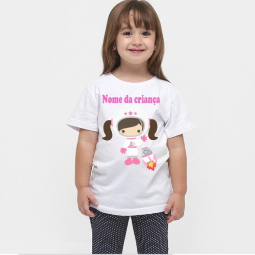 Kit 3 Camisetas Infantil para Menina Astronauta