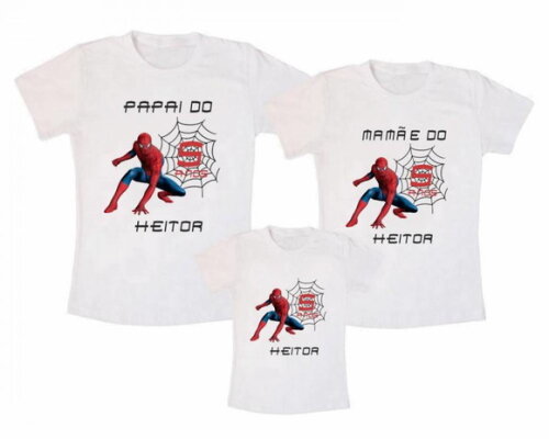 Kit 3 Camisetas Personalizadas Homem Aranha