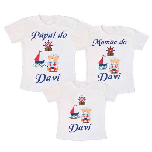 KIT 3 CAMISETAS URSINHO MARINHEIRO
