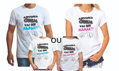 Kit 4 Camisetas para Familia Promoção