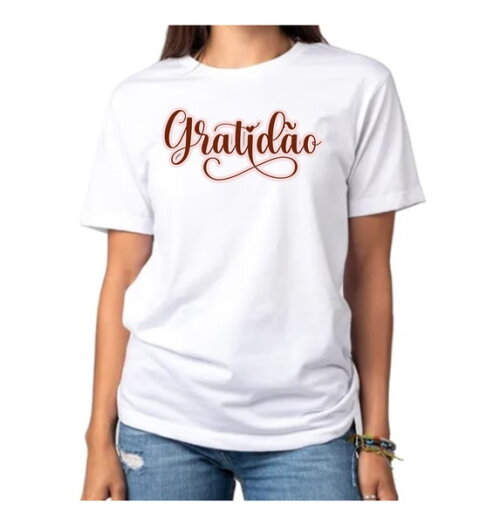 Kit 5 Camiseta Brancas Personalizadas Estampa Somente Frente