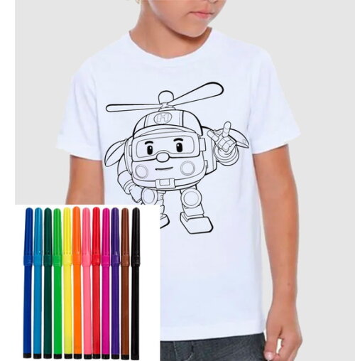 Kit 6 Camisetas Personalizada para Colorir
