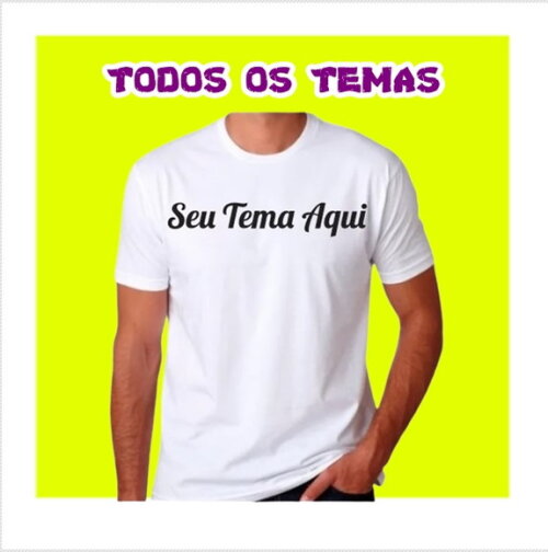 Kit 8 Camiseta Brancas Personalizadas Estampa Somente Frente