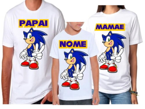 Kit Camiseta para Familia Sonic