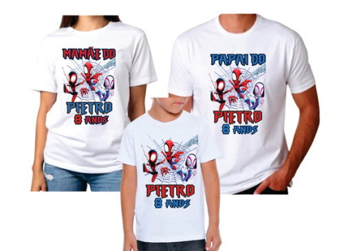 Kit Família Pai Mãe e Filho Homem Aranha
