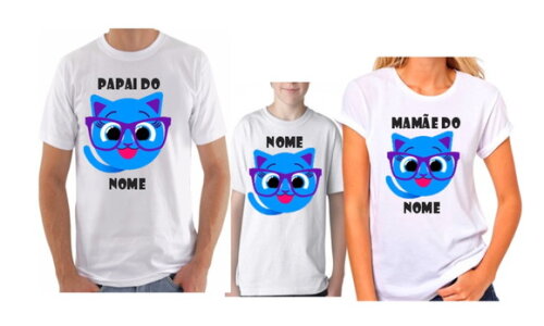 kit mamae papai filho camiseta personalizada