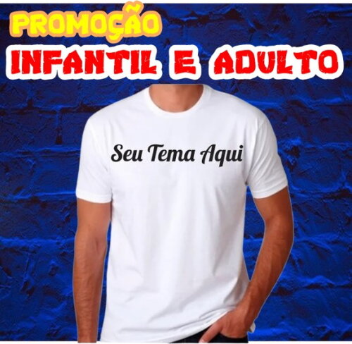 Kit4 Camiseta Brancas Personalizadas Estampa Somente Frente