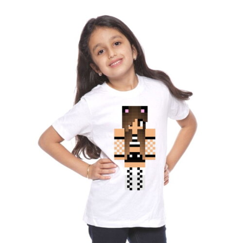 Minecraft Camiseta Infantil Para Meninas