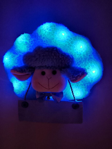 Porta Maternidade Ovelha Led Azul