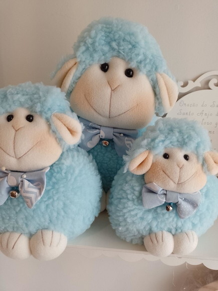 Trio Ovelhinha Pelúcia Azul