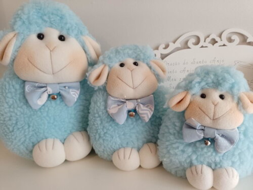 Trio Ovelhinha Pelúcia Azul